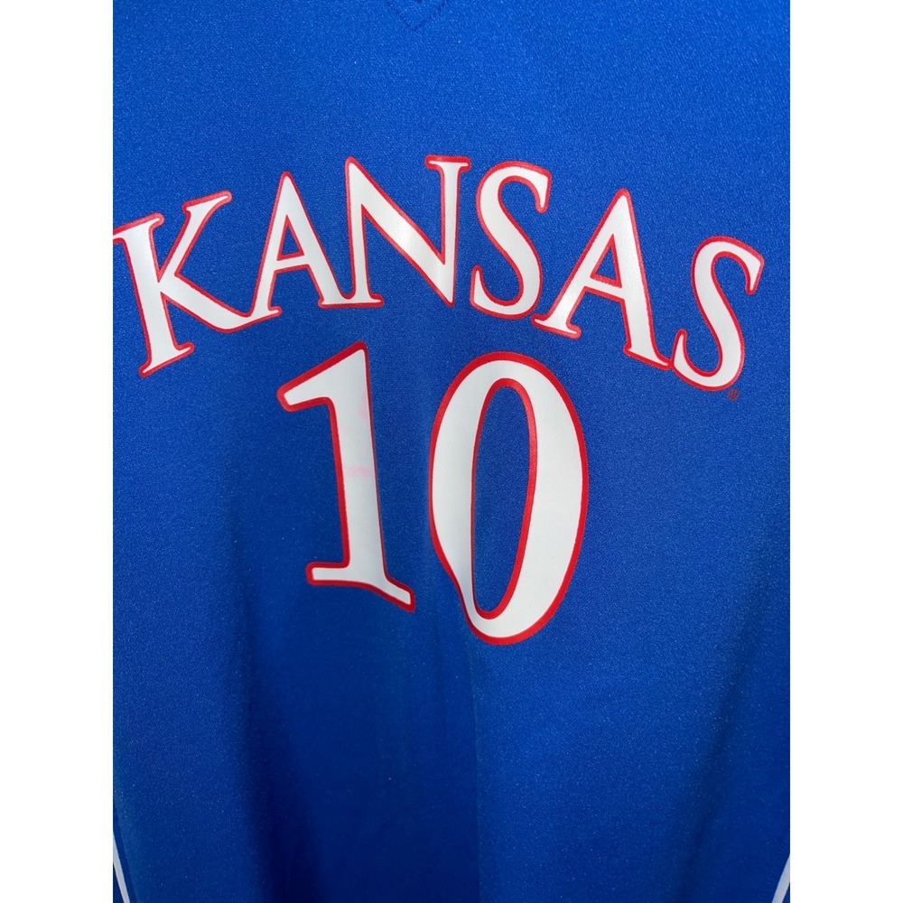 NCAA Kansas Jayhawks #10 Blue Basketball Jersey Large - Picture 2 of 5